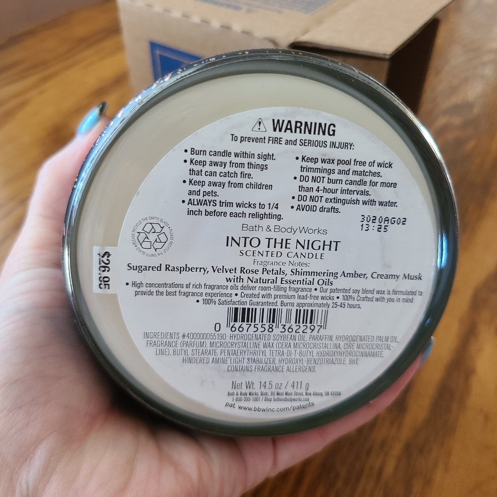 🕯NWT ‼️ Bath & Body Works "Into the Night" 3-wick Candle •Online Exclusive• - Picture 8 of 9